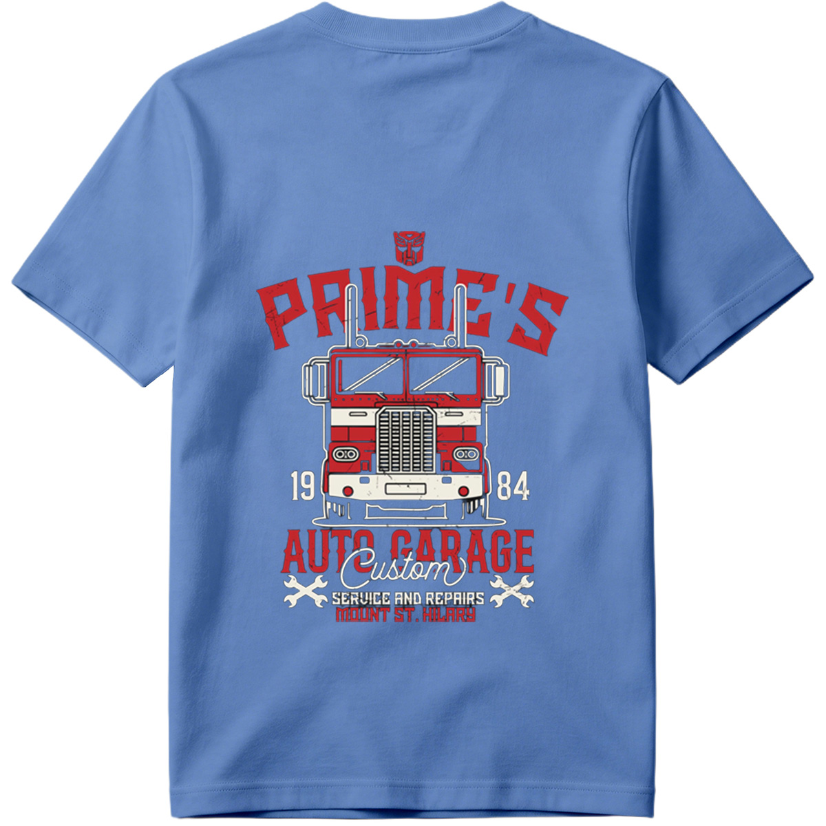 Transformers Optimus Prime Auto Garage T-Shirt Design - Tee