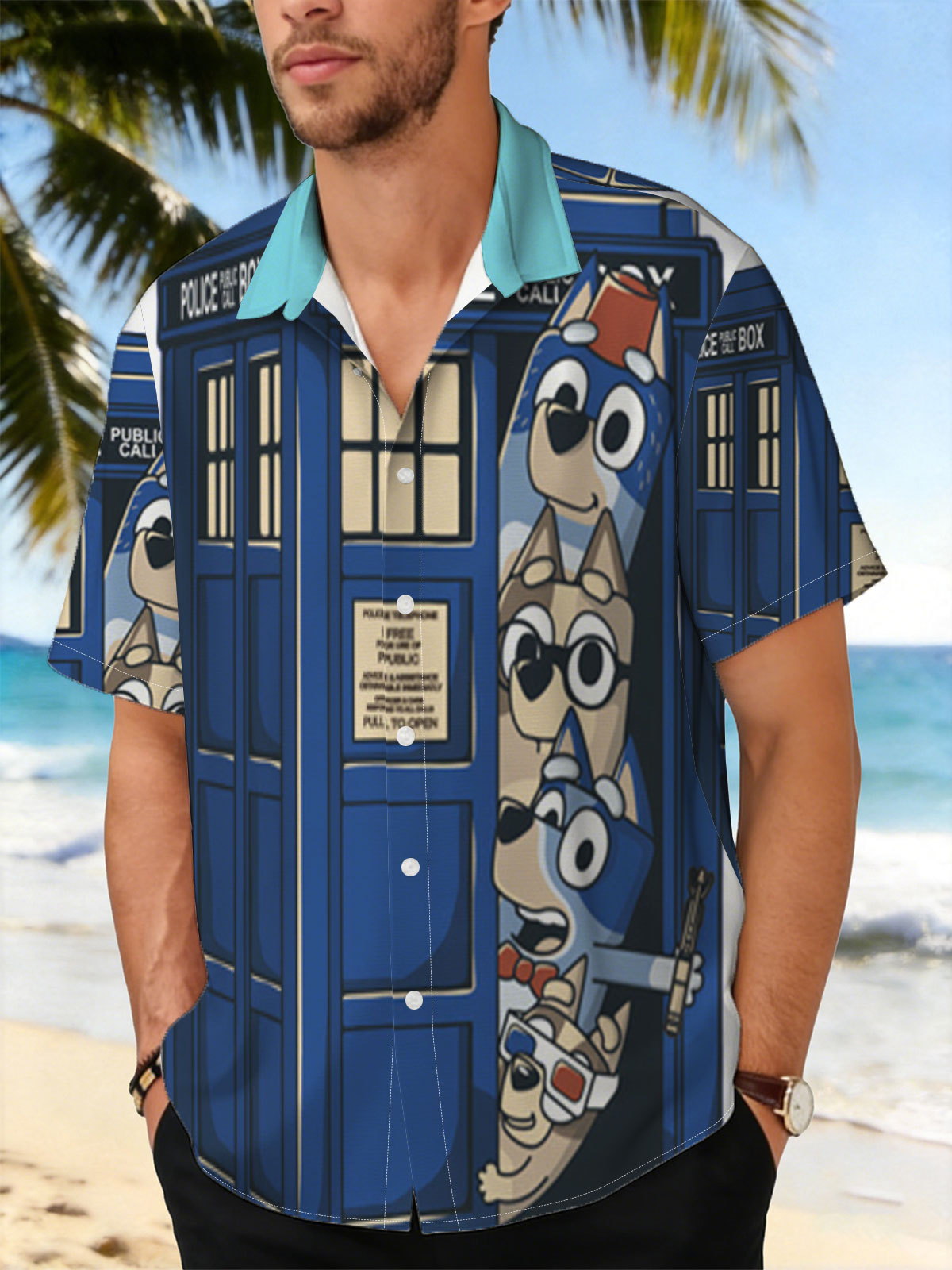 Bluey and Family in the TARDIS: A Whimsical Time Travel Adventure -  Shirt