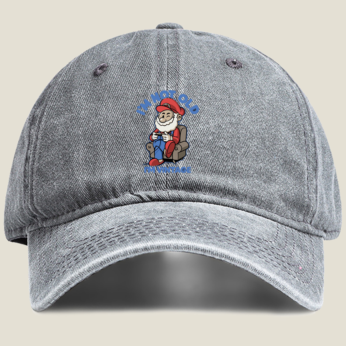 Mario: I'm Not Old, I'm Vintage - Washed Denim - Baseball Cap