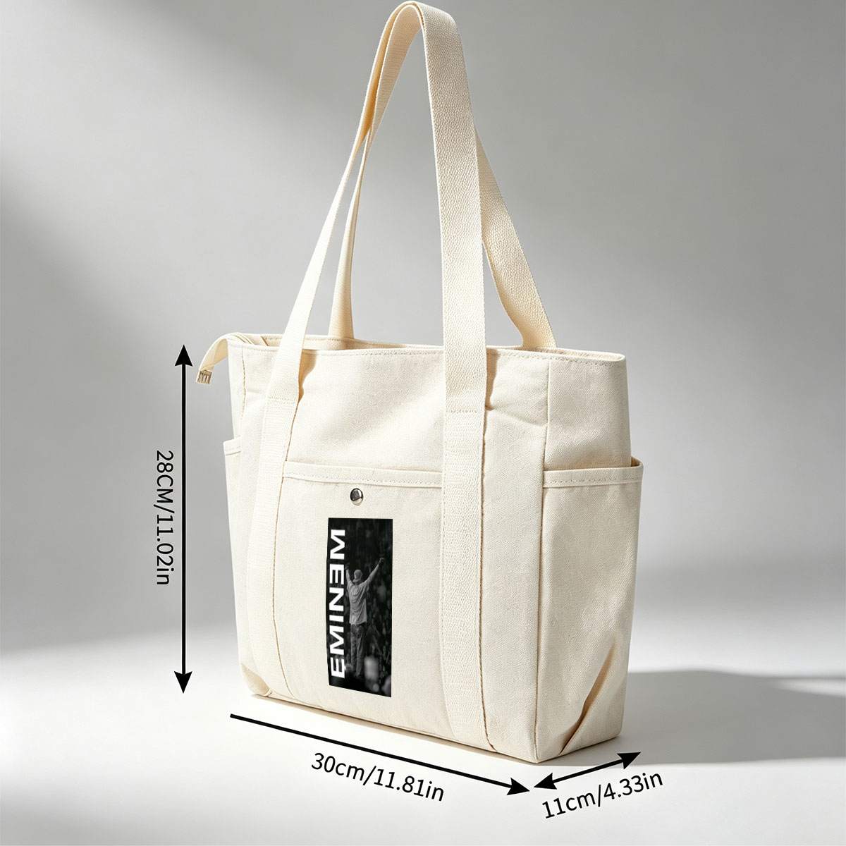 Eminem Live Performance Black and White Concert Photo - Multi-pocket bags