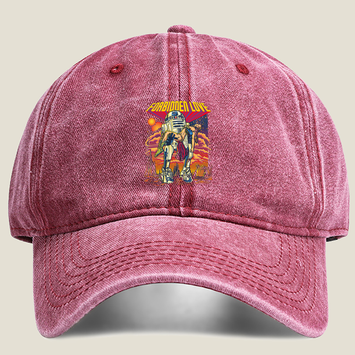 Star Wars: R2-D2 and Leia Forbidden Love - Washed Denim - Baseball Cap