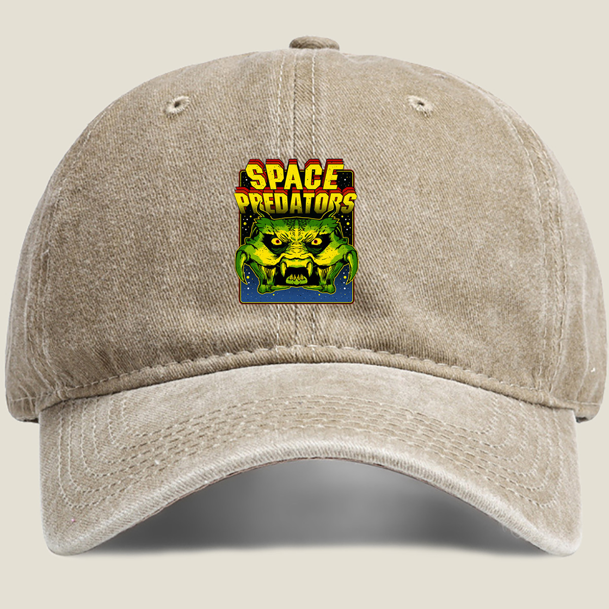 Space Predators: Alien Beast - Washed Denim - Baseball Cap