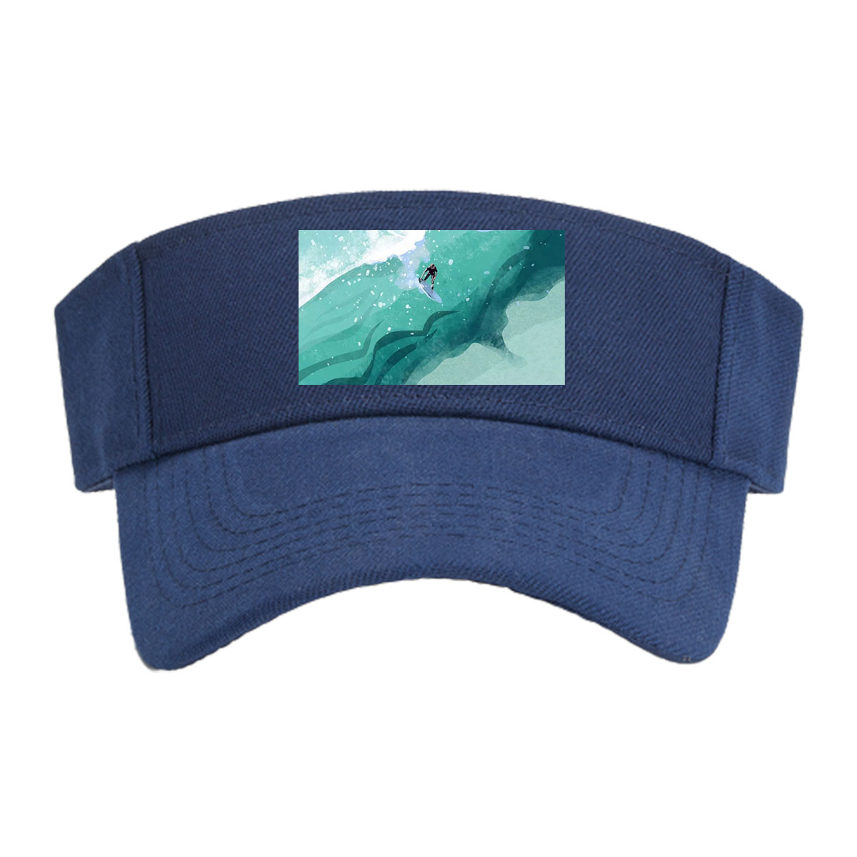 Surfer riding a massive wave in vibrant ocean waters -  Visor cap