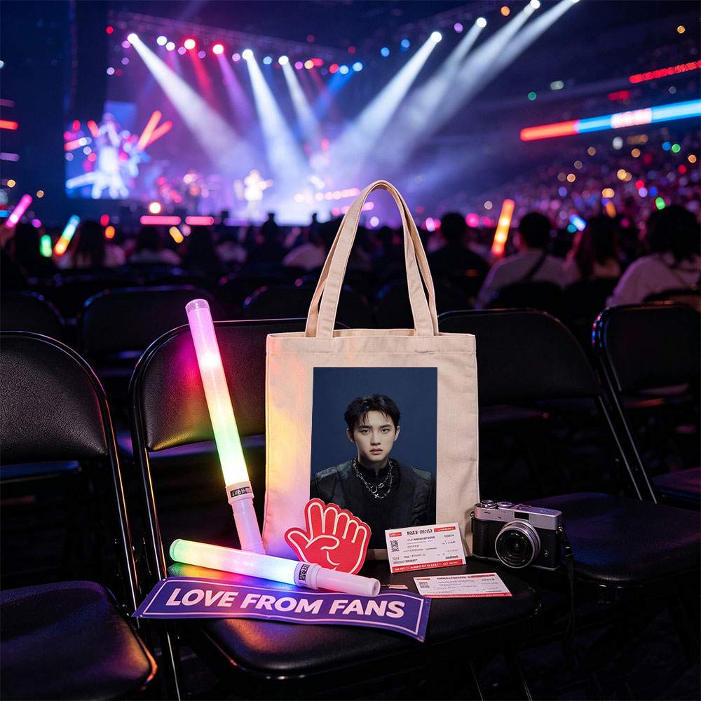 Do Kyung Soo in a Stylish Black Outfit with Layered Necklaces Against a Dark Blue Background - Canvas tote bags
