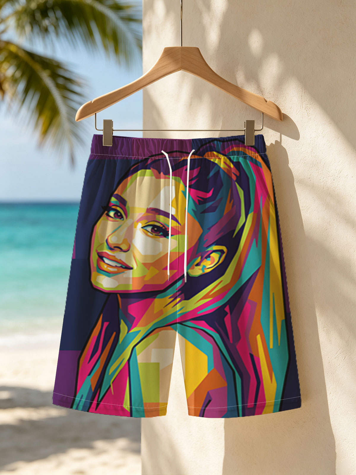 Ariana Grande Pop Art Portrait -  Beach shorts