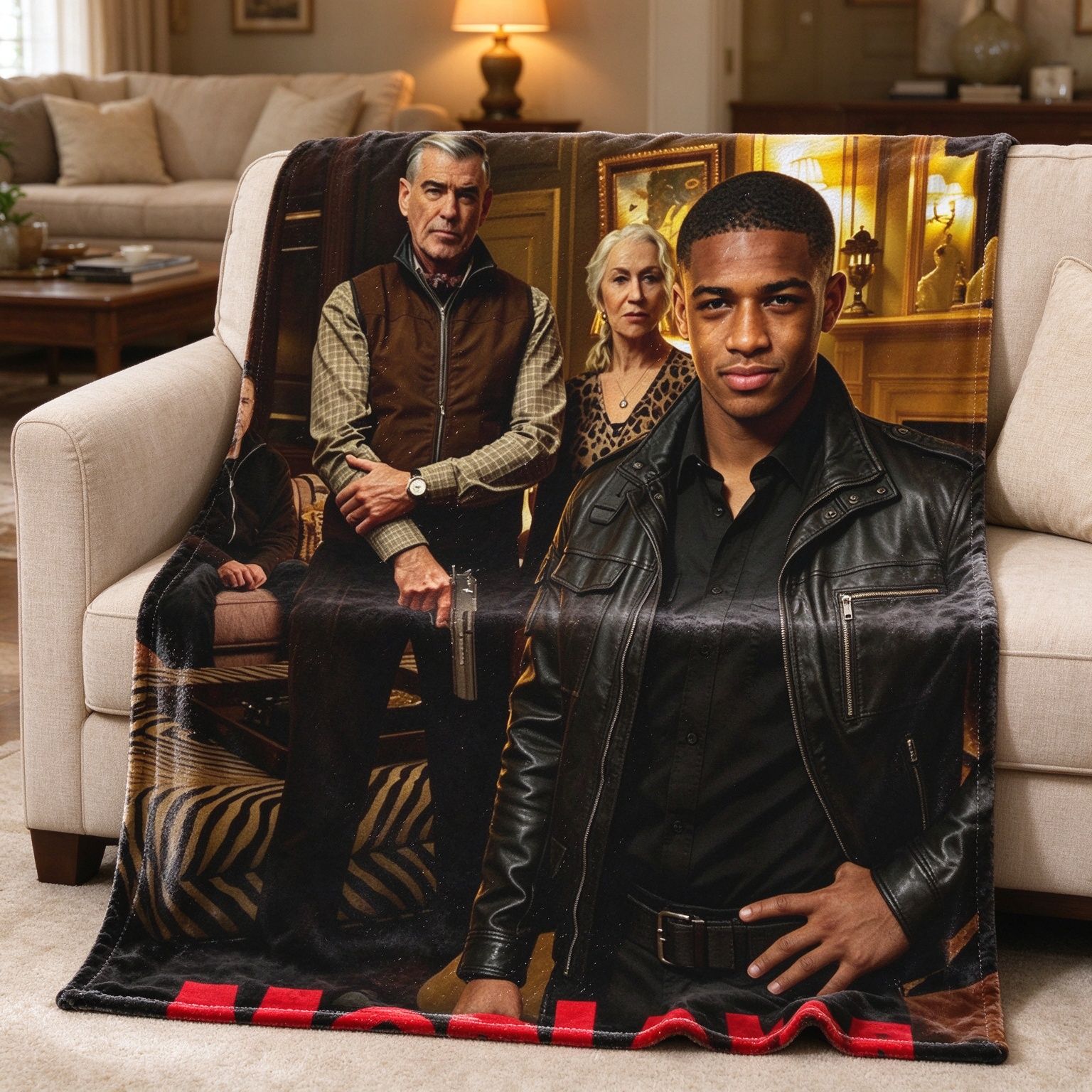 Custom Photo Face Portrait Flannel Fleece Blanket, Ultra Soft Personalized Movie Character Throw Blanket, Ideal