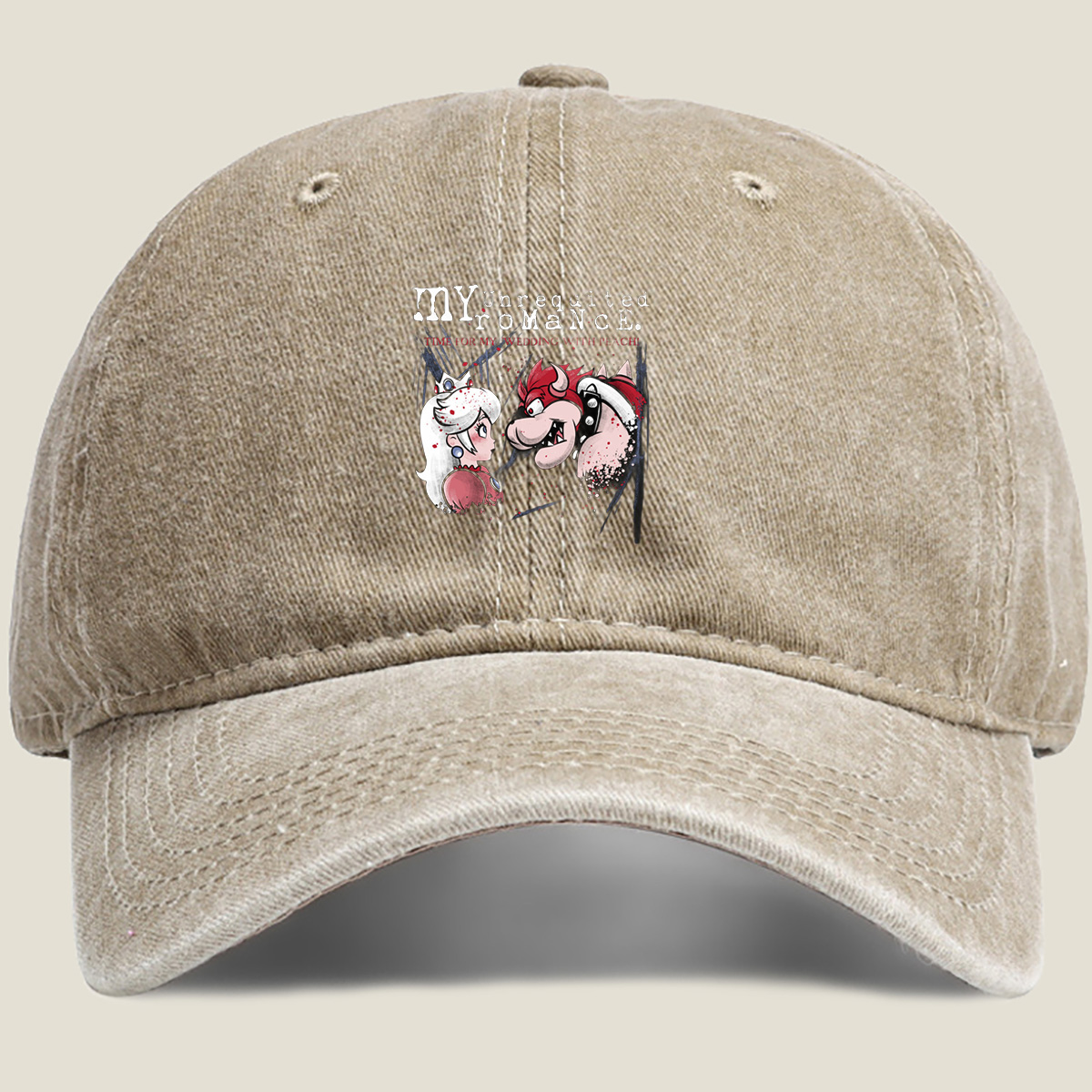 Mario - Bowser & Princess Peach: My Unrequited Romance - Washed Denim - Baseball Cap