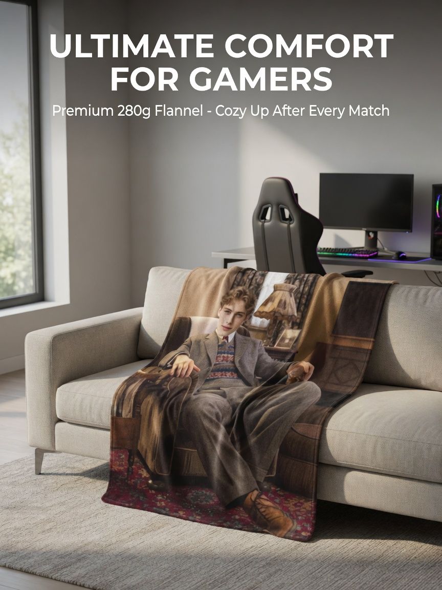Custom Portrait Photo Blanket Personalized Ultra Soft Flannel Throw Anti-Pilling Cozy Fleece Bed Sofa Travel Gift