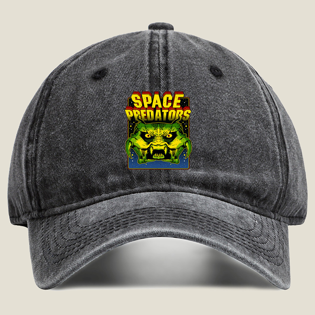 Space Predators: Alien Beast - Washed Denim - Baseball Cap