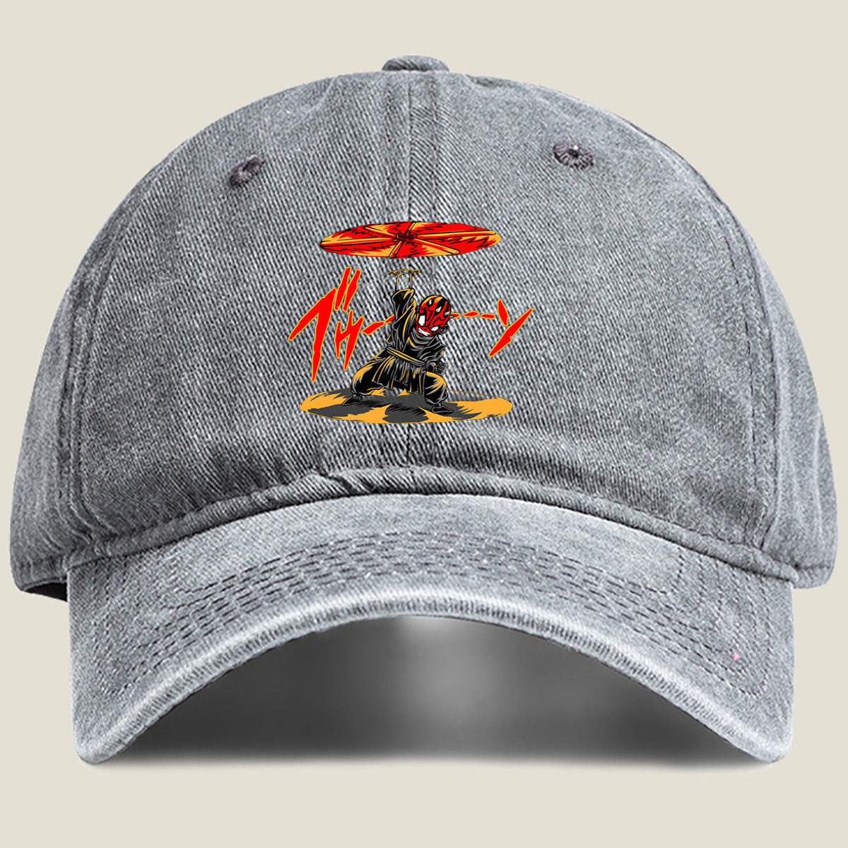 Darth Maul with Double-Bladed Lightsaber - Washed Denim - Baseball Cap