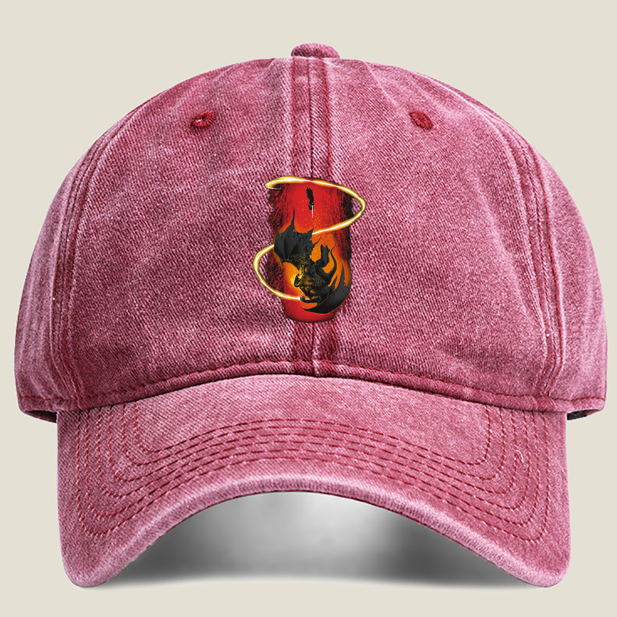 Dragon's Flame: The Shadow and the Sword - Washed Denim - Baseball Cap