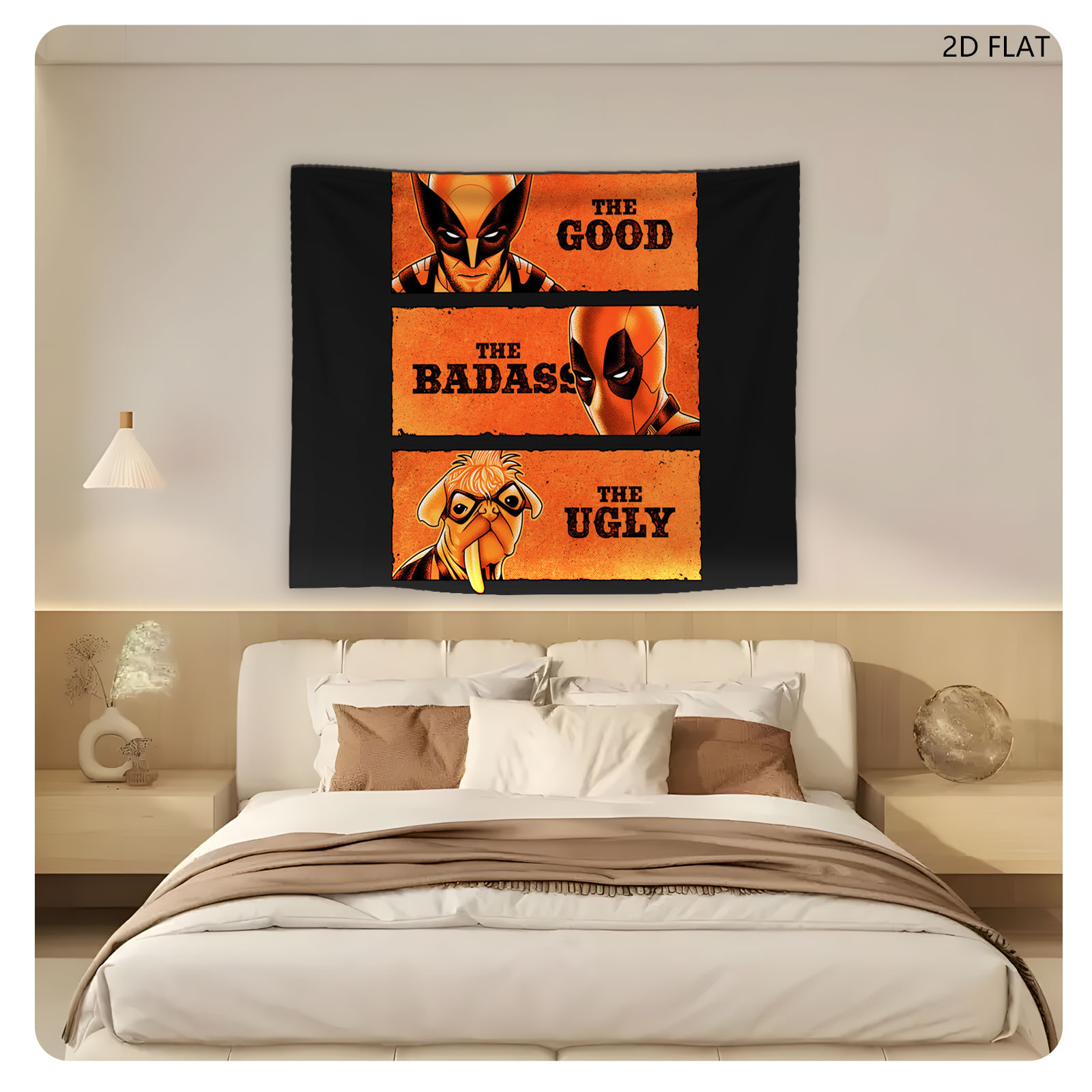 The Good, The Badass, The Ugly: Wolverine, Deadpool, and Howard the Duck - Tapestry