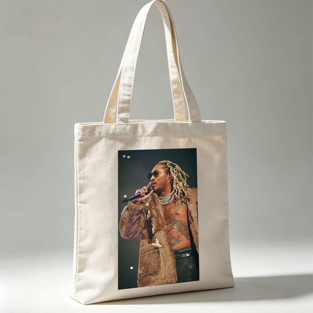 Future Performing on Stage in a Fur Coat and Sunglasses - Canvas tote bags