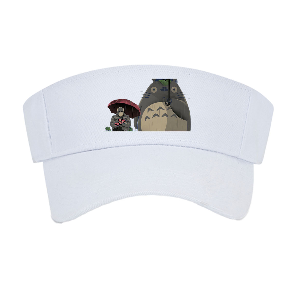 Totoro and a Person Under Umbrellas in the Rain -  Visor cap