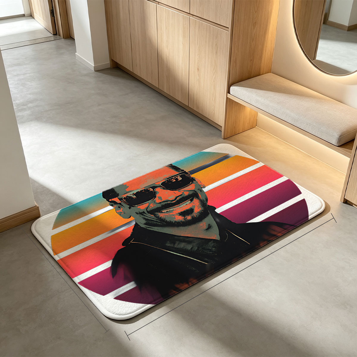 Snoop Dogg in Retro Sunset Portrait - Flannel floor mat