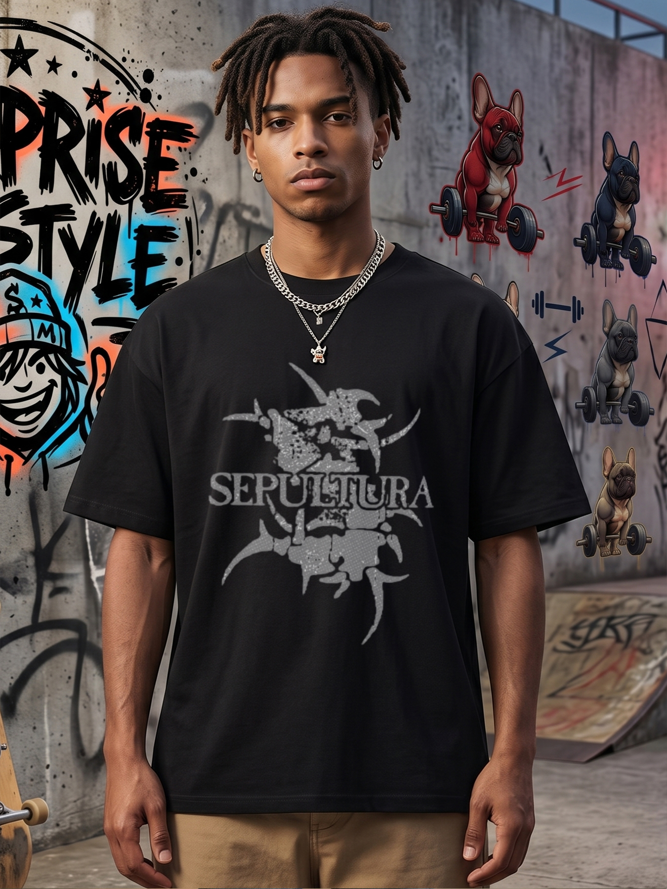Men's Printed T-Shirt Sepultura Band Logo Graphic Design Casual Round Neck Summer Lightweight Breathable Short Sleeve T-Shirt for Music Fans and Metal Rock Enthusiasts