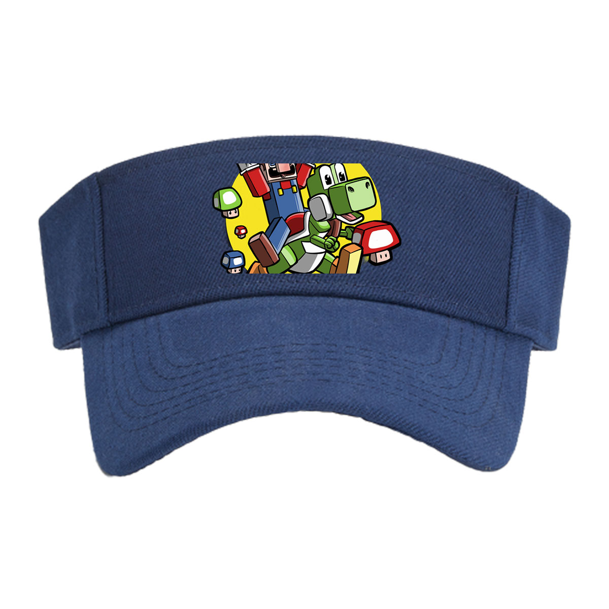 Mario and Yoshi in Action with Toad and Mushrooms -  Visor cap
