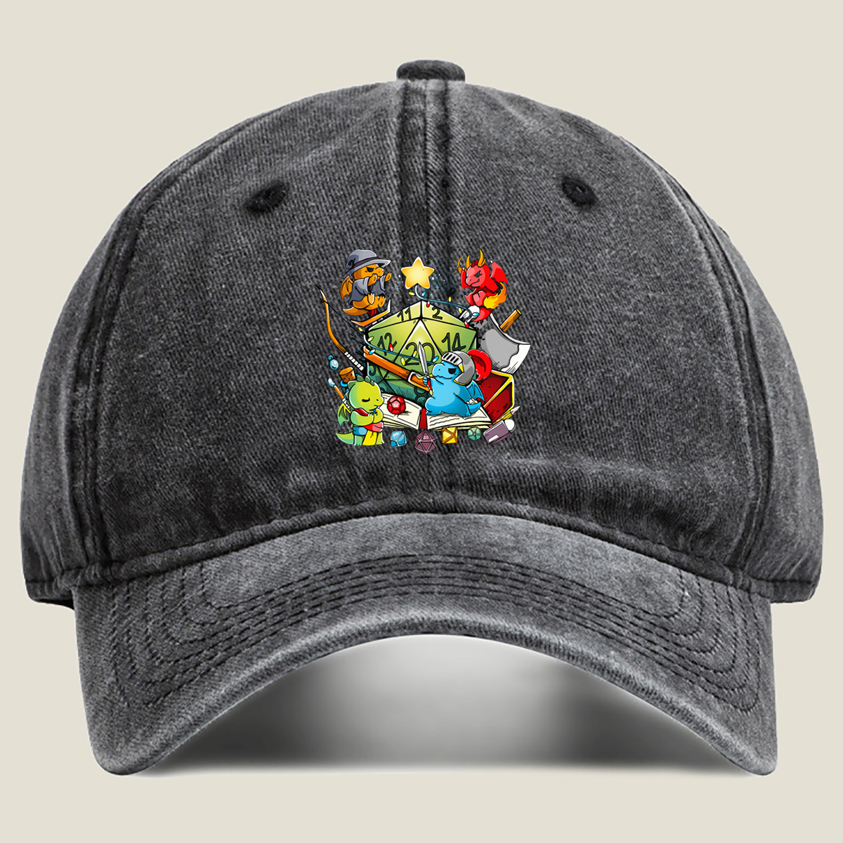 D&D: Dragon, Duck, and D20 Adventure - Washed Denim - Baseball Cap