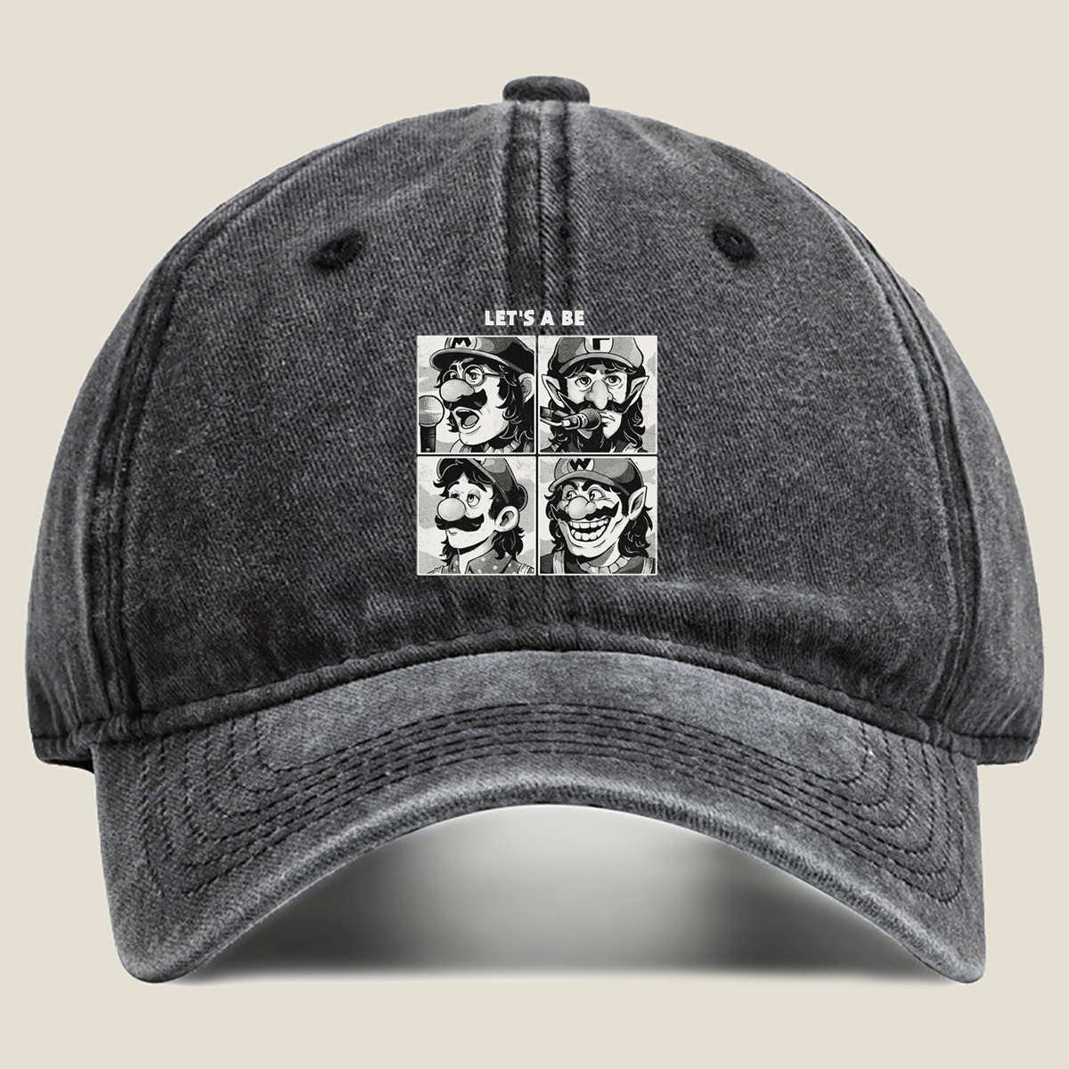 Super Mario: Mario, Luigi, Wario, and Waluigi - Washed Denim - Baseball Cap