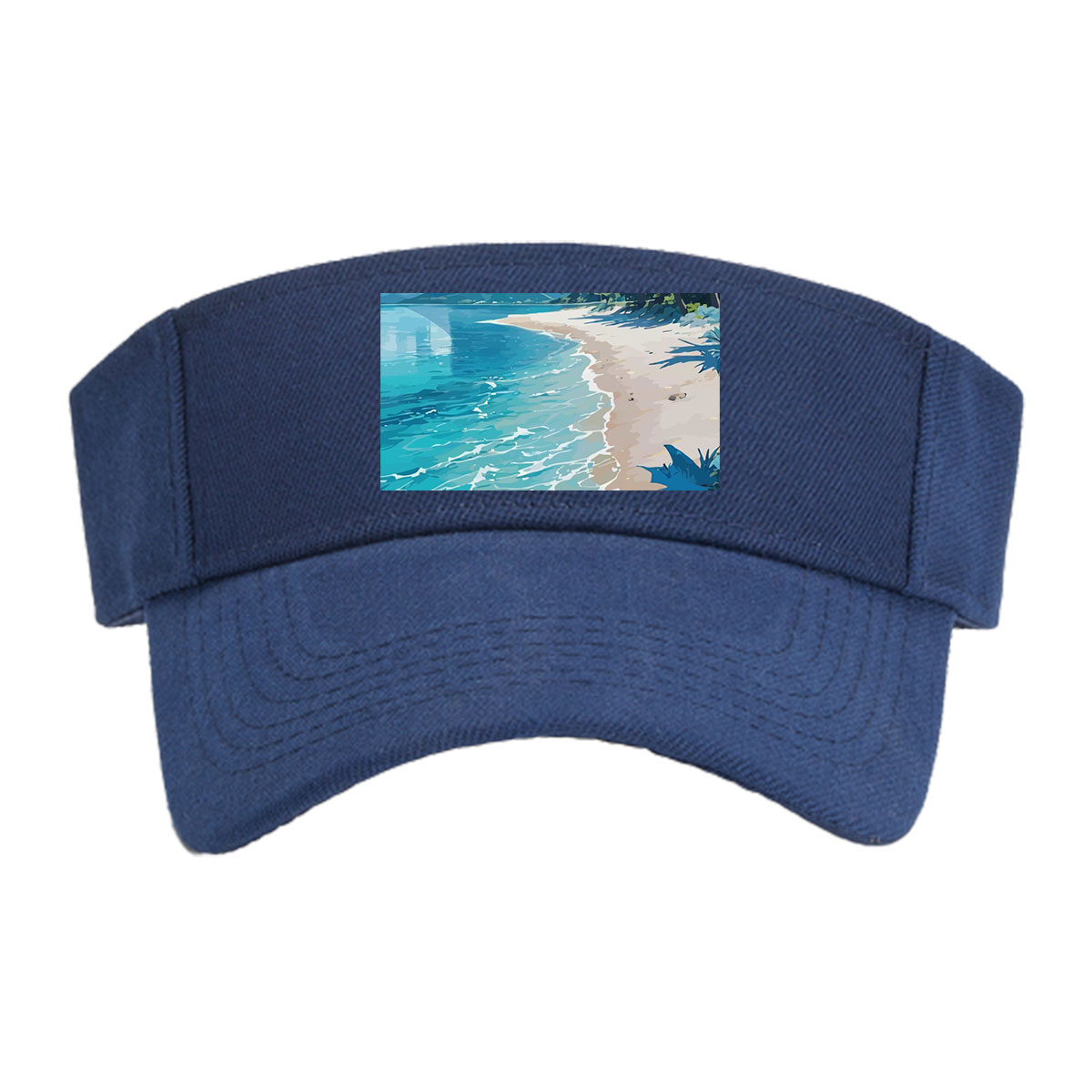 Tropical Beach with Crystal Clear Water and Palm Trees -  Visor cap