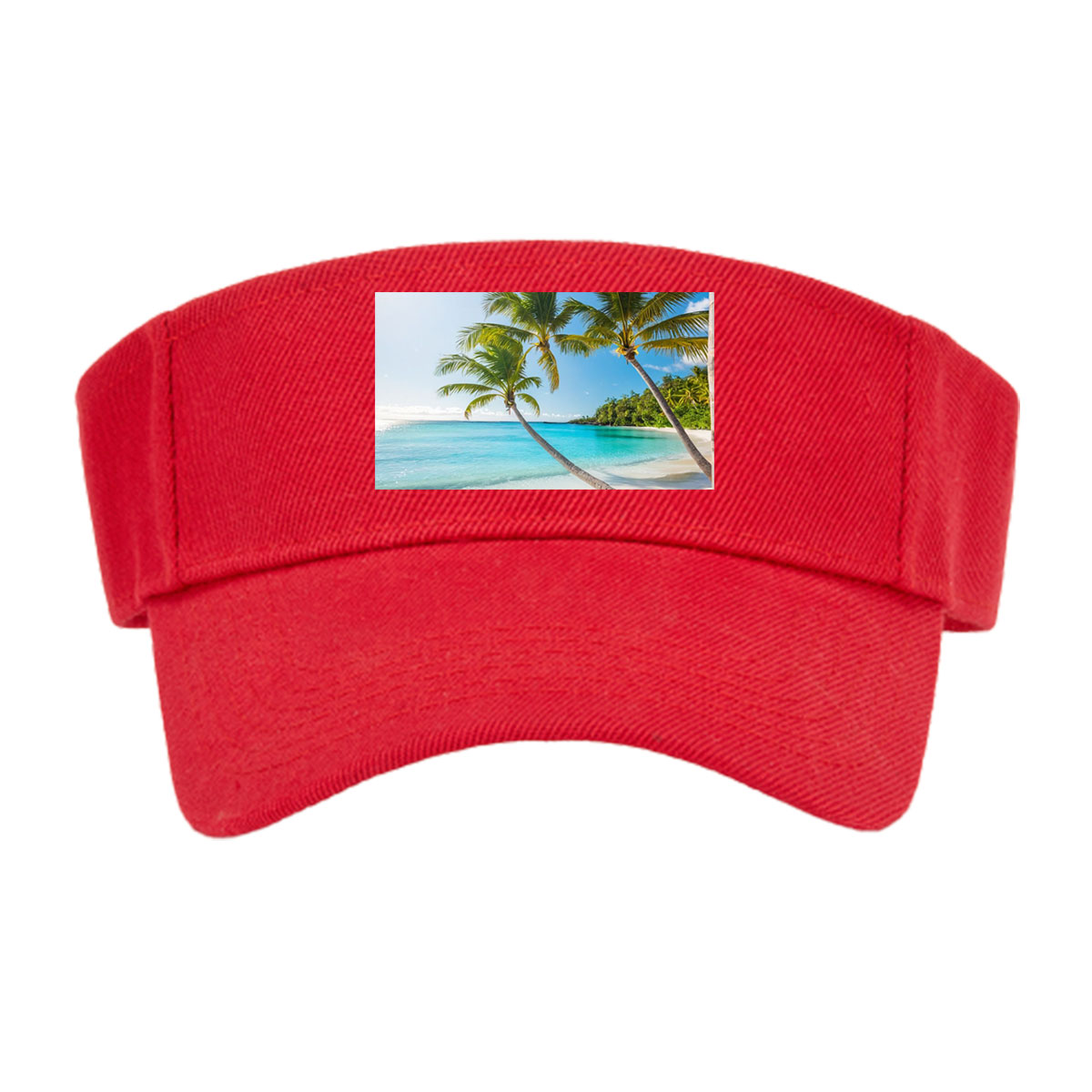 Tropical Beach with Palm Trees and Crystal Clear Water -  Visor cap