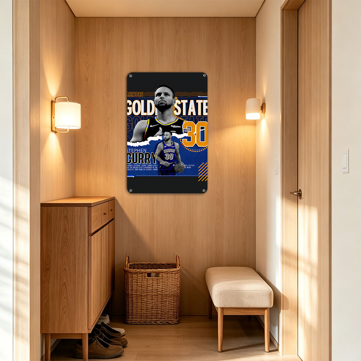 Stephen Curry, Golden State Warriors #30, NBA Basketball Player - painting