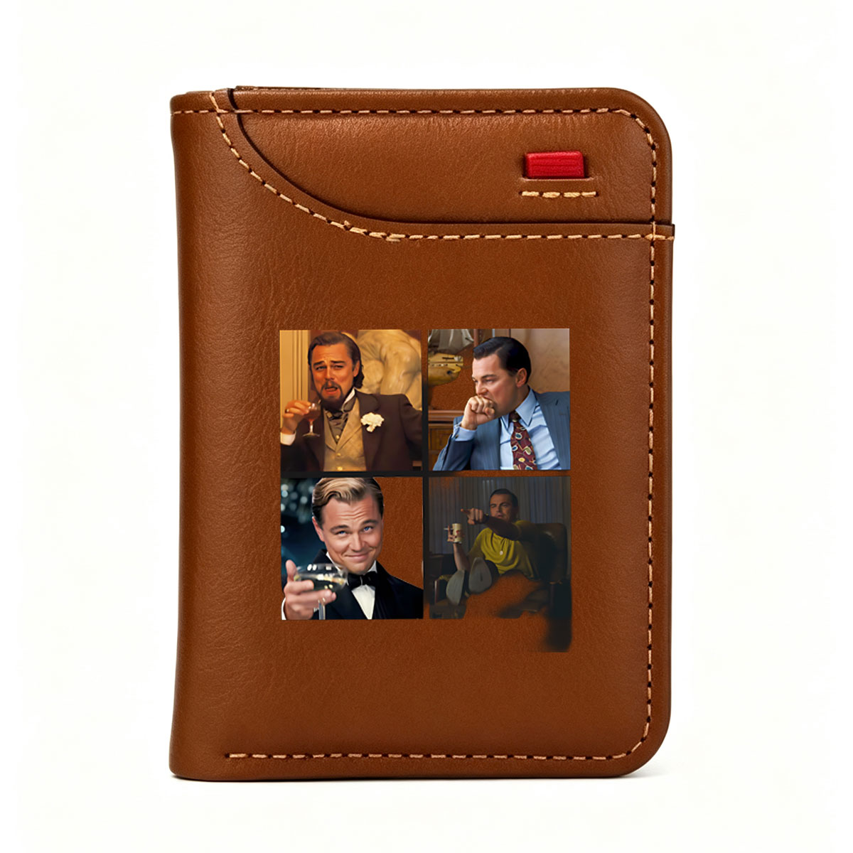 Leonardo DiCaprio in Various Roles: Jack Dawson, Jordan Belfort, Jay Gatsby, and Wolf of Wall Street - Vertical Style Wallet