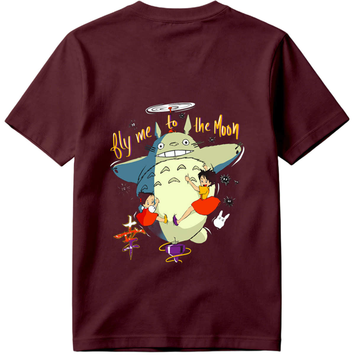 Totoro and the Girls Fly to the Moon - Tee
