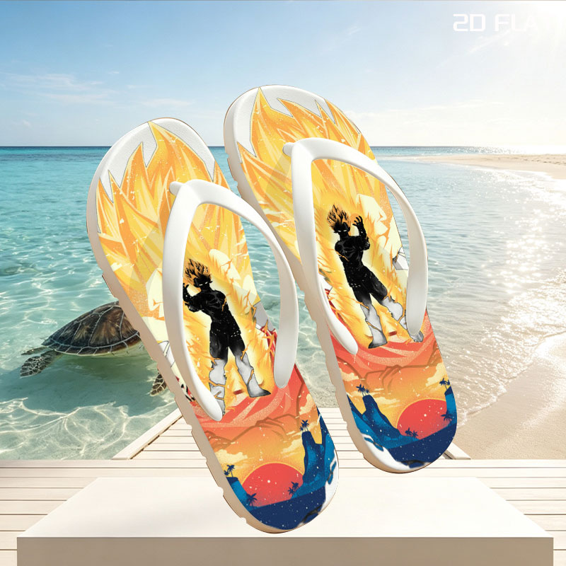 Super Saiyan Transformation: Dragon Ball Z Character in Radiant Aura -  flip-flops