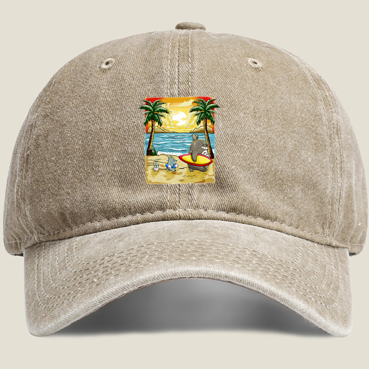 Pokémon: Slowpoke and Friends at the Beach - Washed Denim - Baseball Cap