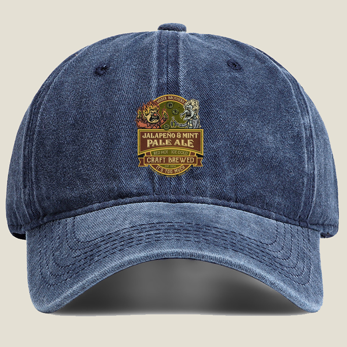 Miser Brothers Jalapeno & Mint Pale Ale Craft Brewed - Washed Denim - Baseball Cap