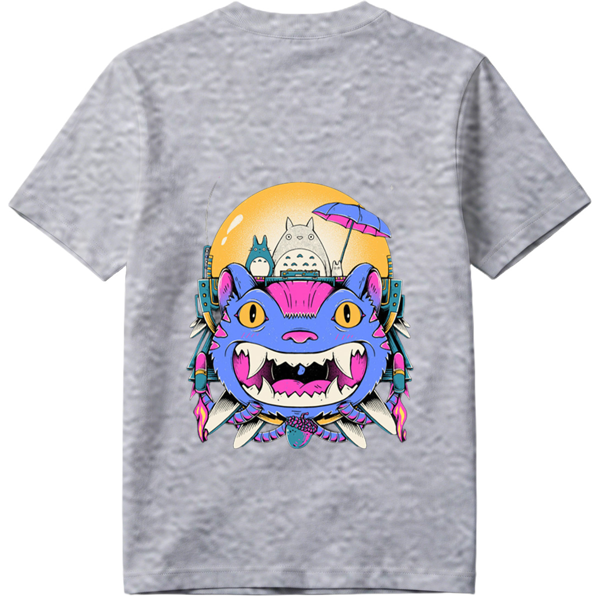 Totoro and Cheshire Cat in Space Adventure - Tee