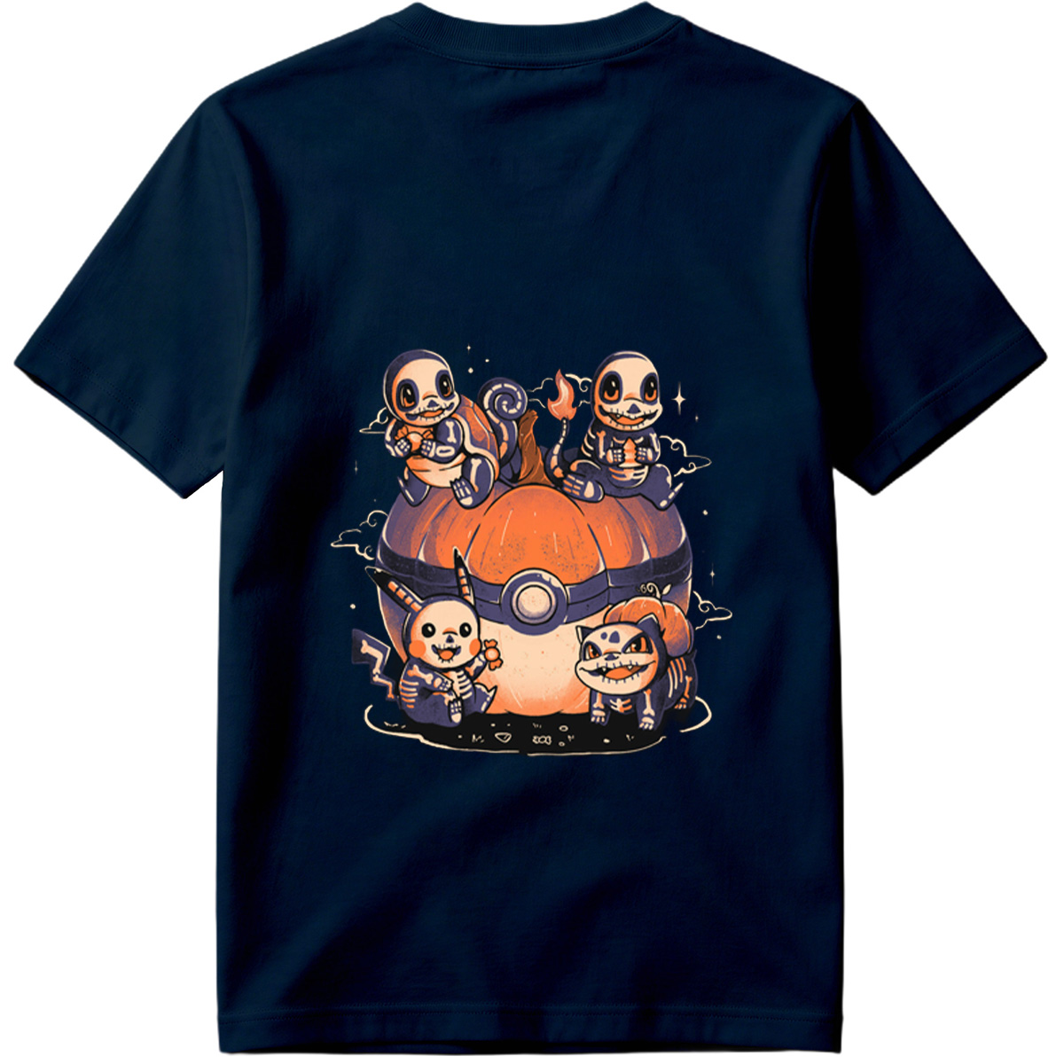 Pokémon: Skeleton Eeveelutions on a Pokéball Pumpkin - Tee