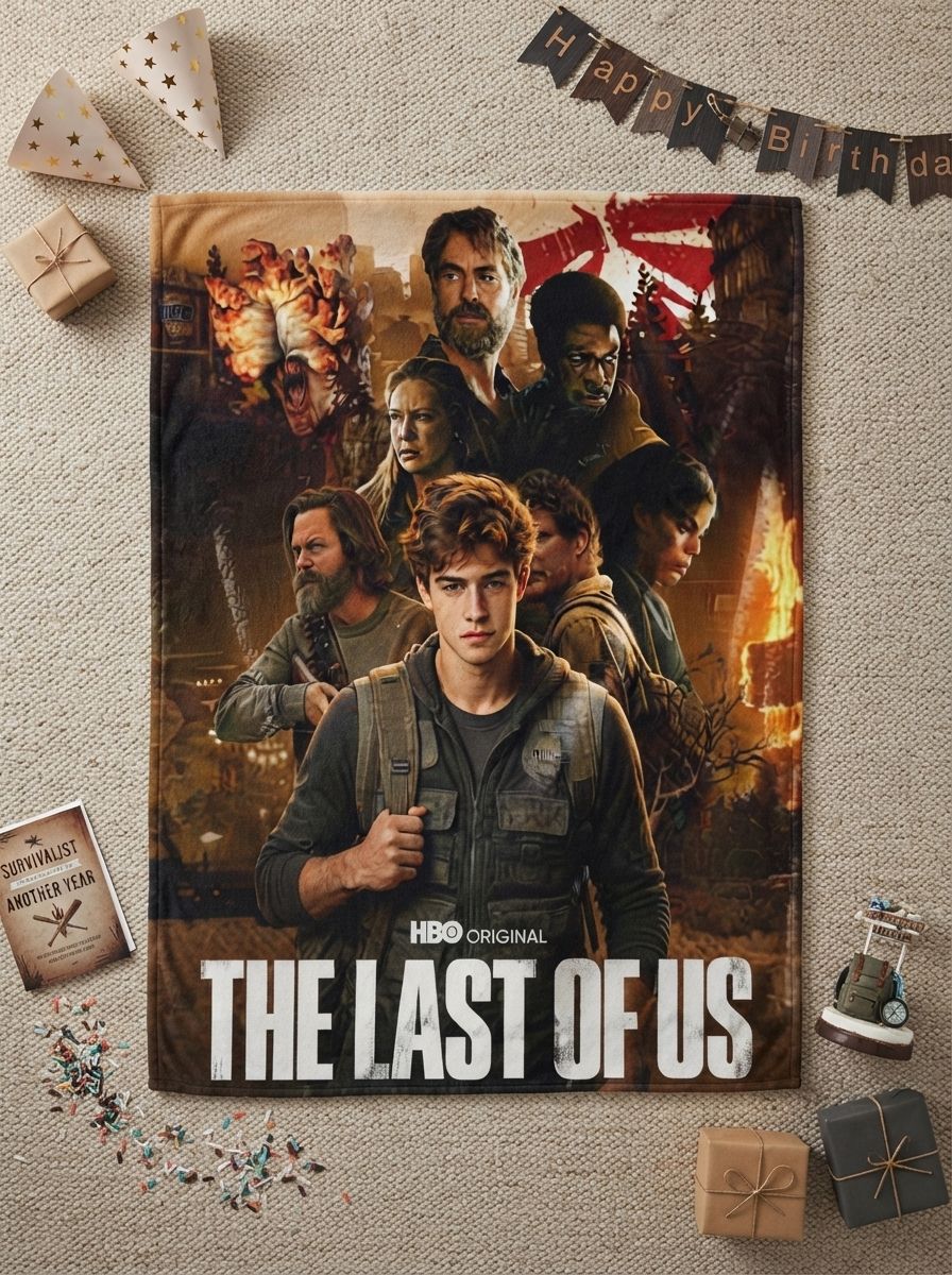 Custom Photo Face Blanket Personalized Movie Poster Graphic Soft Lightweight Anti-Pill Warm Flannel Throw for Couch Bed