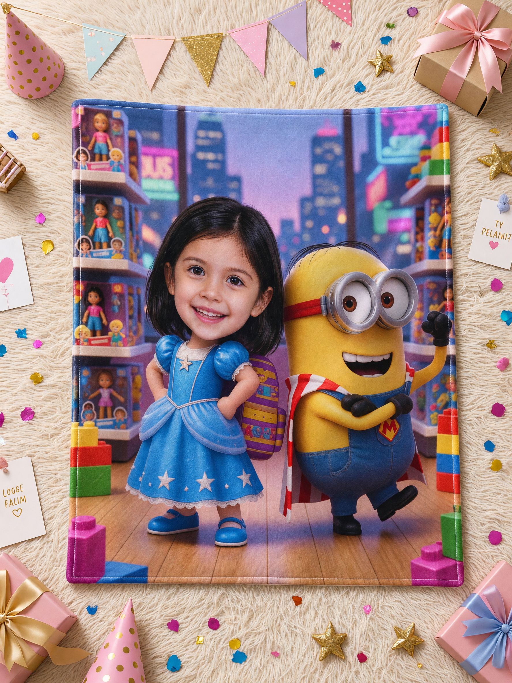 Personalized Custom Face Photo Blanket Soft Warm Flannel Fleece Throw for Kids Sofa Bed Ideal Personalized Gift