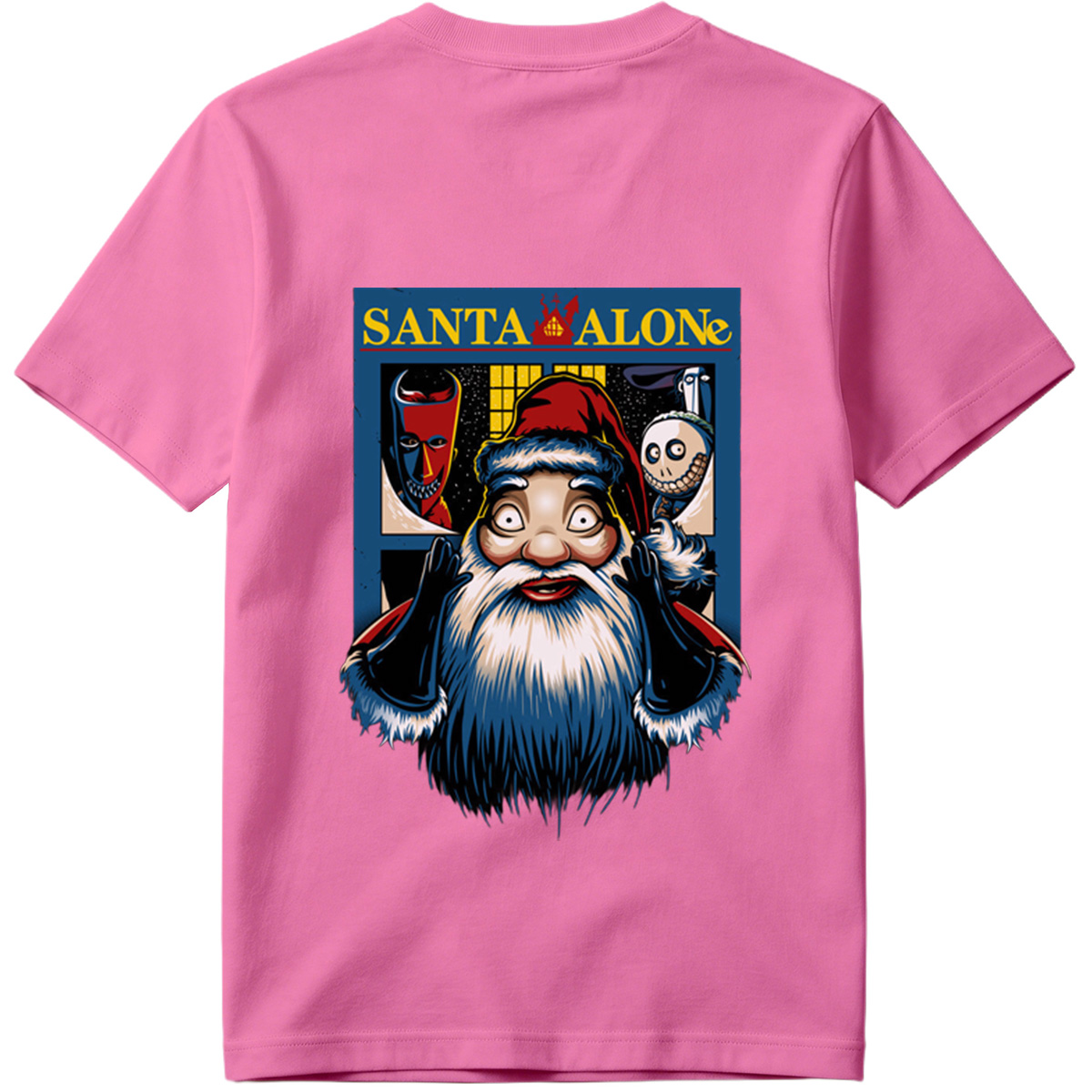 Santa Alone: Santa Claus, Jack Skellington, and Red Mask - Tee