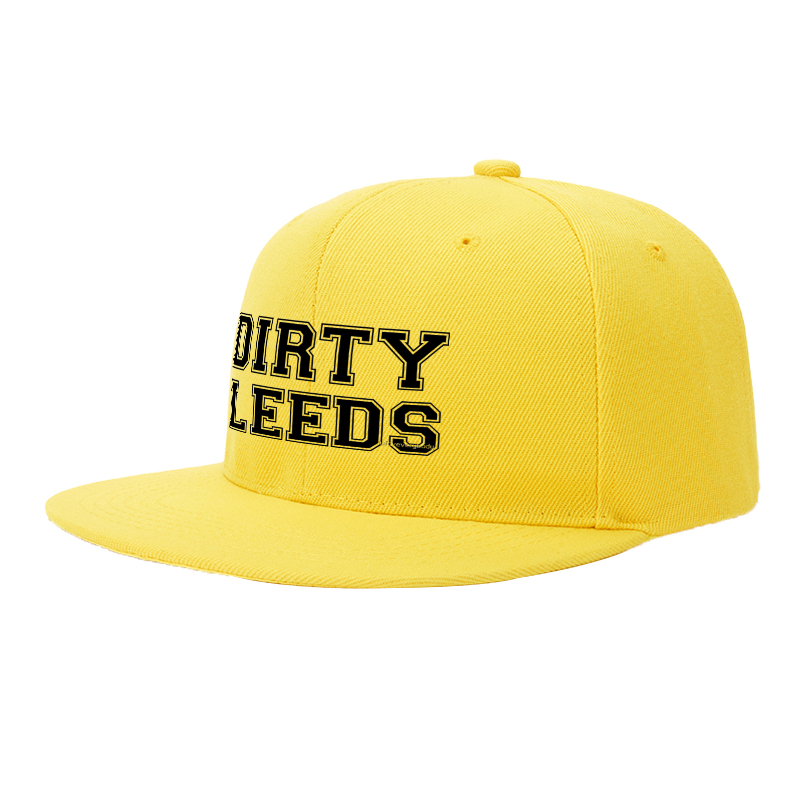 Flat Brim Baseball Cap Dirty Leeds Outline Print Streetwear Underground Skate Style for Basketball Court Skate Park Urban Lifestyle Skaters Rappers Streetwear Enthusiasts