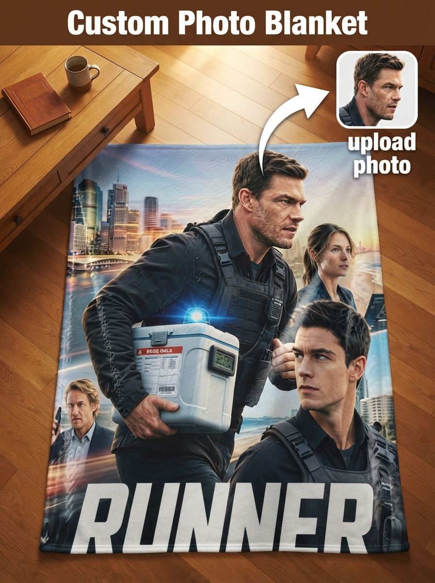 Custom Photo Face Print Flannel Throw Blanket Ultra Soft Anti-Pilling Fleece Movie Poster Graphic Personalized Keepsake