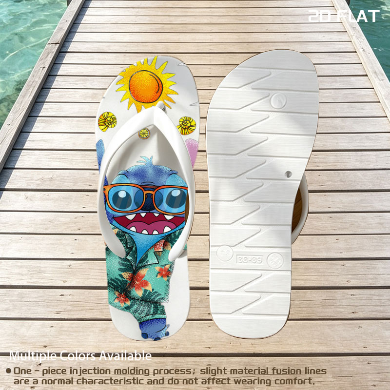 Stitch in Tropical Paradise with Sunglasses and Hawaiian Shirt -  flip-flops
