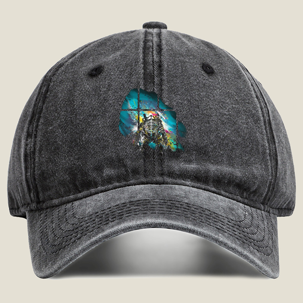 Deep Sea Explorer: The Diver and the Abyss - Washed Denim - Baseball Cap