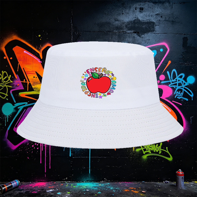 Unisex Bucket Hat with Colorful Apple 