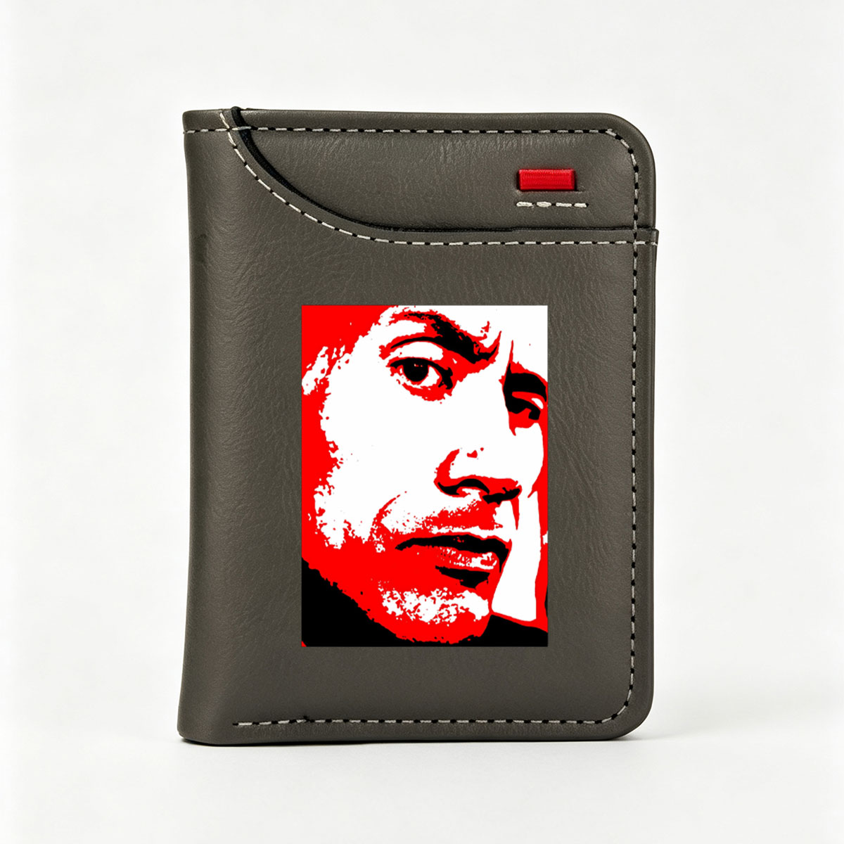 Mao Zedong Portrait in Red and White Stylized Art - Vertical Style Wallet