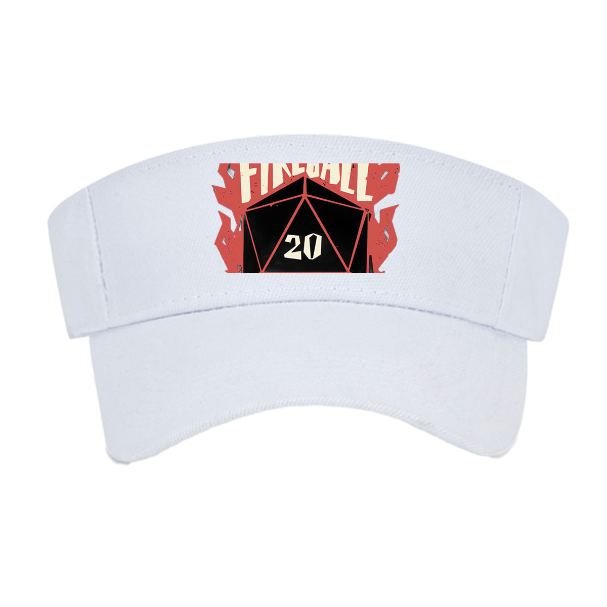 Fireball Club: D20 Dice with Fiery Design -  Visor cap