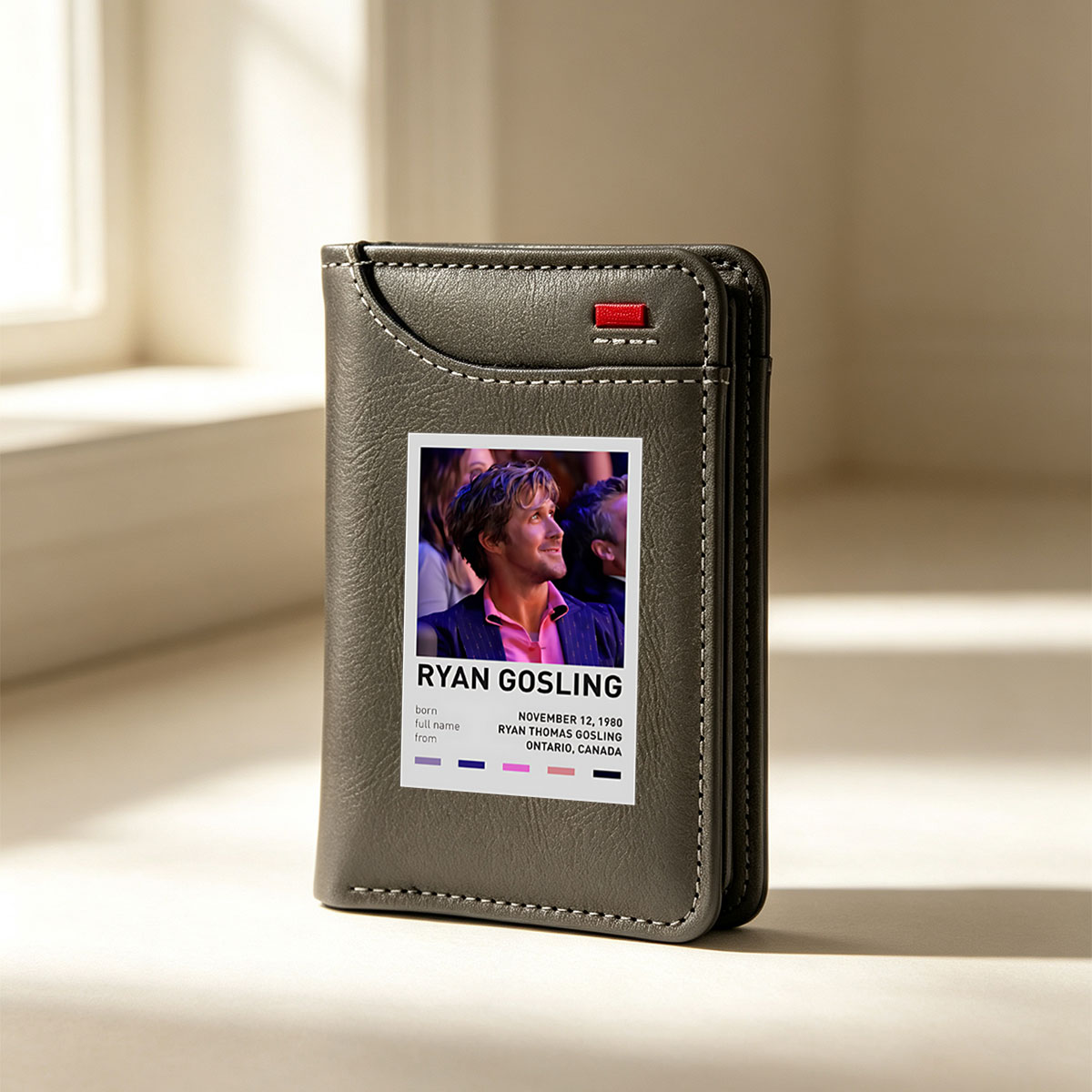 Ryan Gosling: Born November 12, 1980, Ryan Thomas Gosling from Ontario, Canada - Vertical Style Wallet