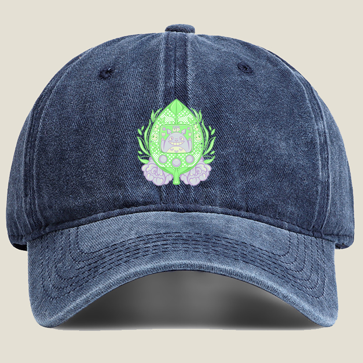 Totoro Tamagotchi Level Up - Washed Denim - Baseball Cap
