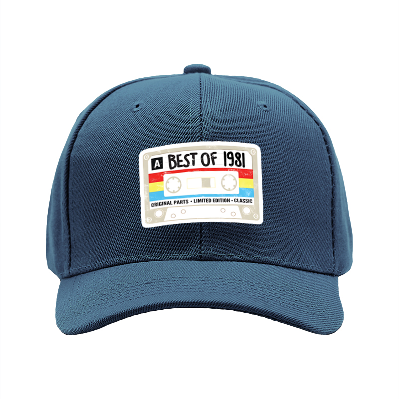 1pc New Baseball Cap with Cassette Tape Best of 1981 Print Unisex Adjustable Hat for Casual Streetwear Fashion Adults and Teens Outdoor Activities Retro Music Lover Style