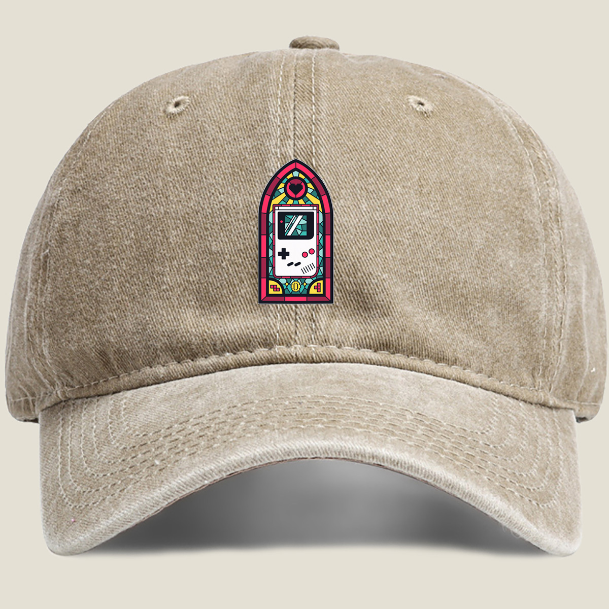 Stained Glass Game Boy - Washed Denim - Baseball Cap