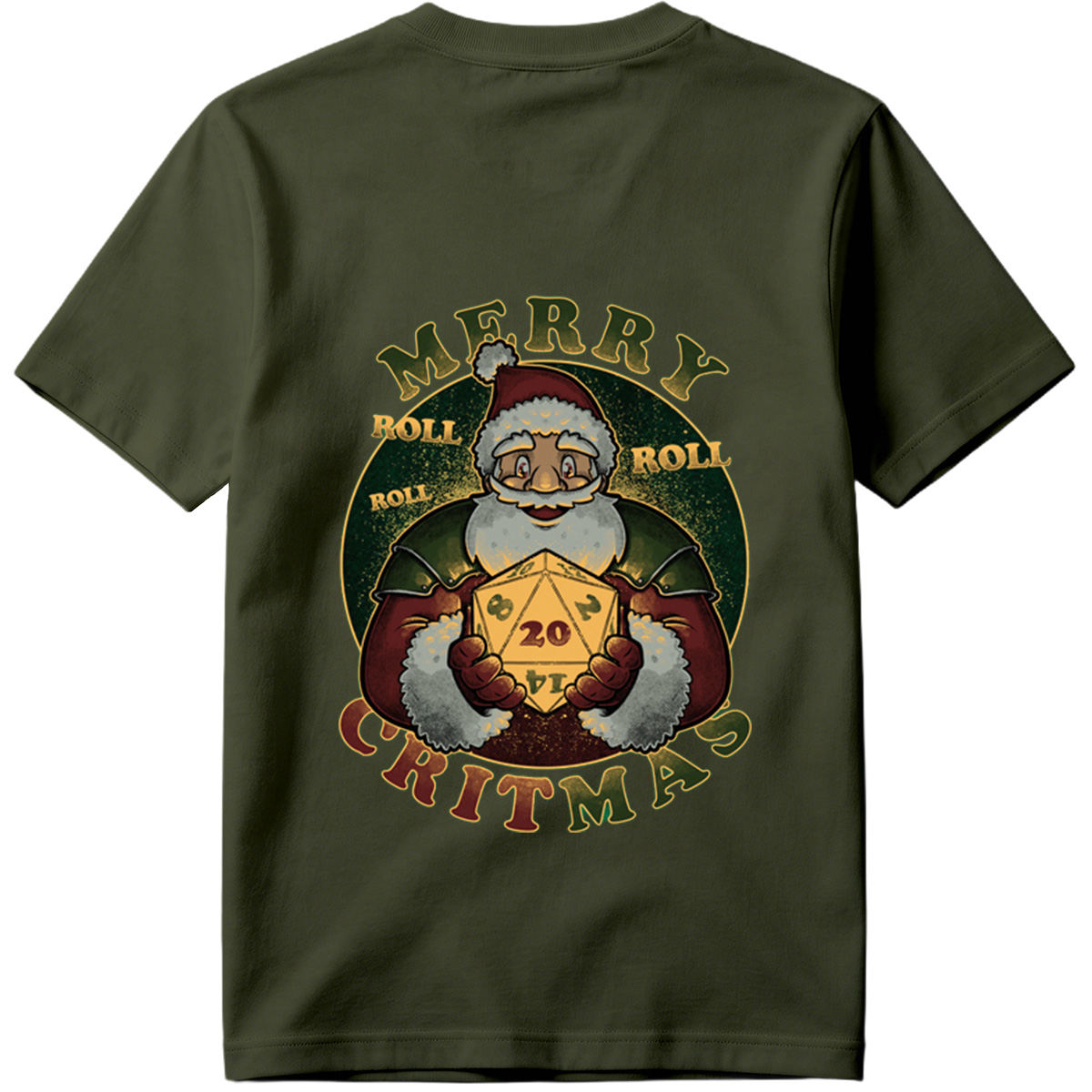 Merry Rollmas: Santa with D20 - Tee