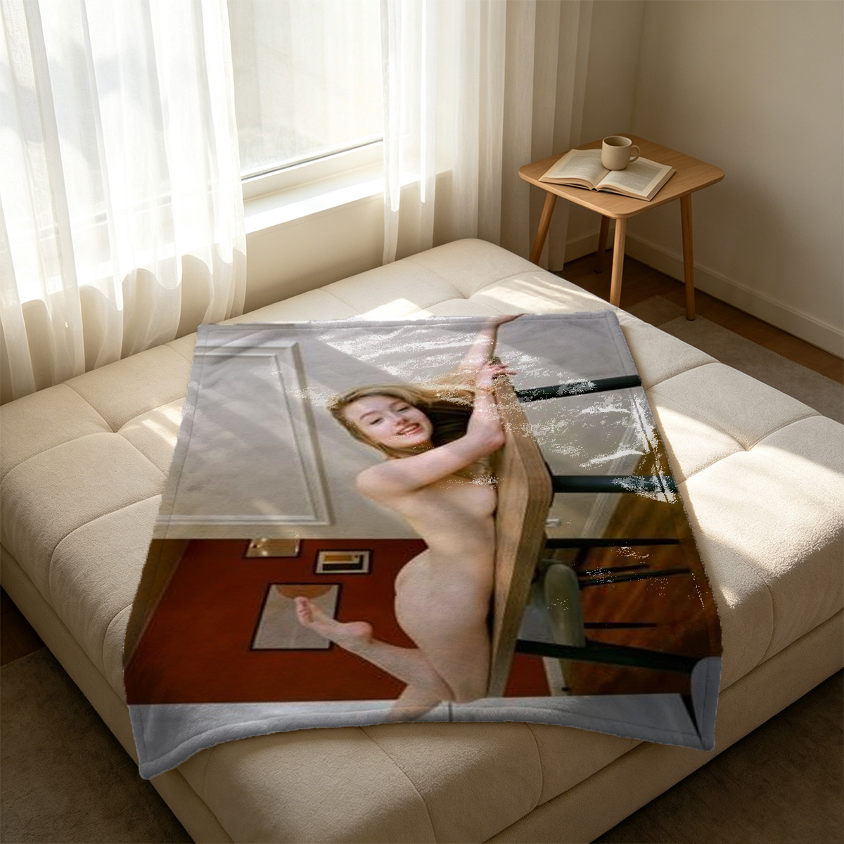 Azur Lane Taihou Bunny Girl Cosplay Nude on Deck - Blanket