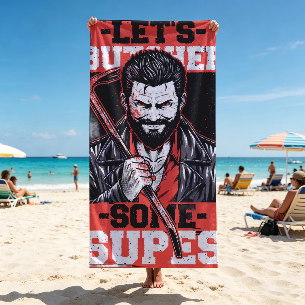 Let's Butcher Some Supes - The Butcher from The Boys - Beach towels